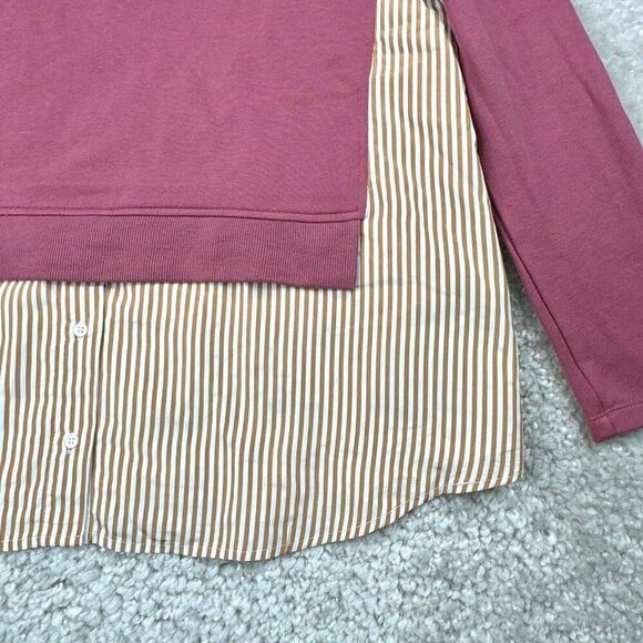 Anthropologie Maeve Pink Layered Tunic Sweatshirt - Picture 7 of 9